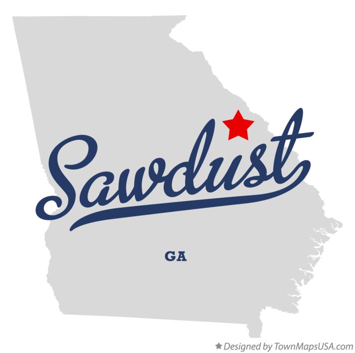 Map of Sawdust Georgia GA