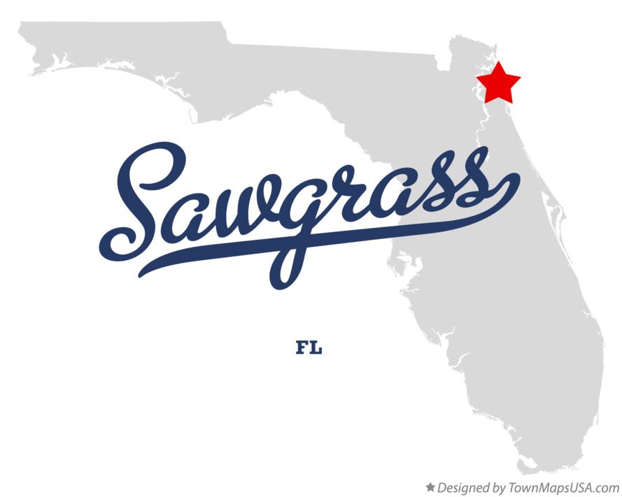 Map of Sawgrass Florida FL