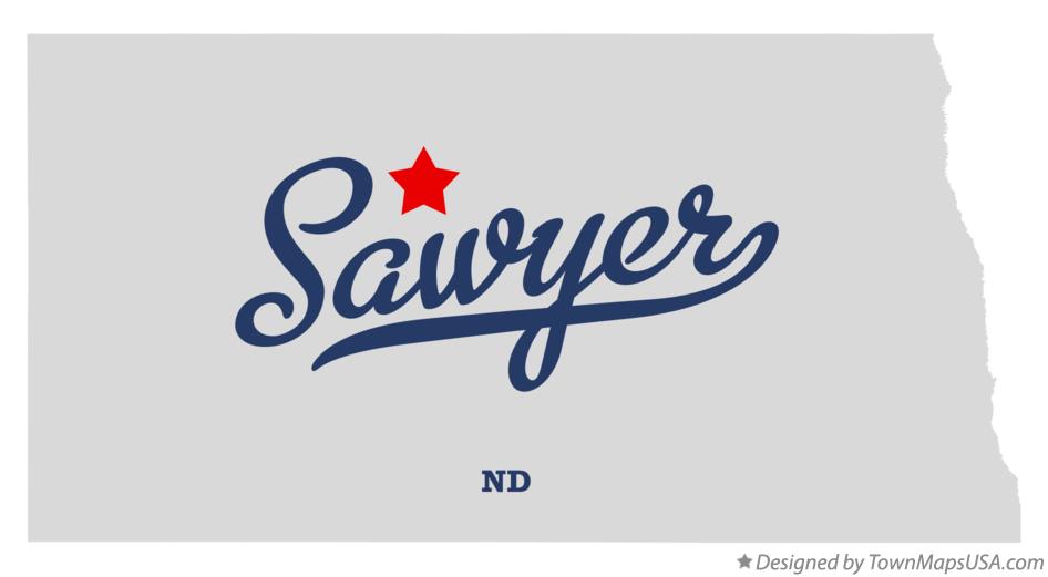 Map of Sawyer North Dakota ND
