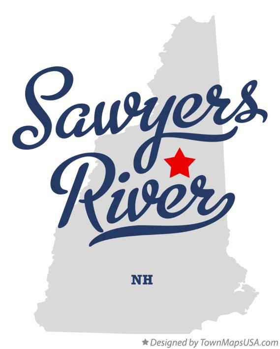 Map of Sawyers River New Hampshire NH