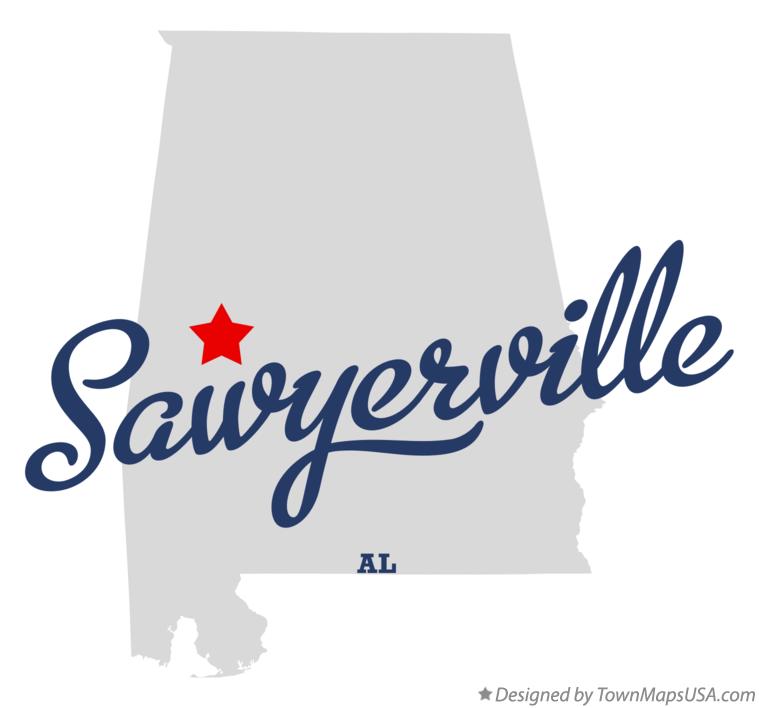 Map of Sawyerville Alabama AL