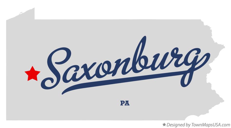 Map of Saxonburg Pennsylvania PA