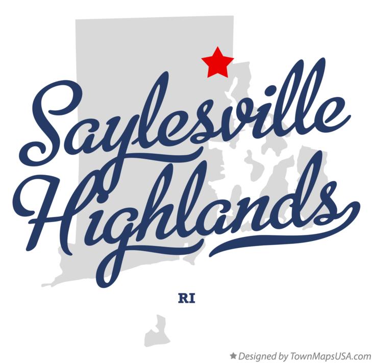 Map of Saylesville Highlands Rhode Island RI