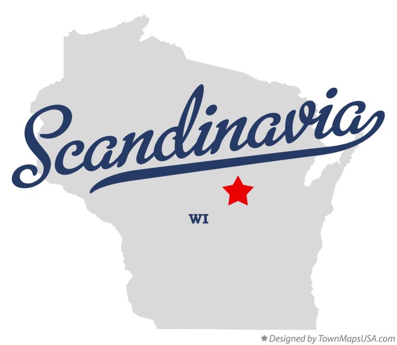 Map of Scandinavia Wisconsin WI