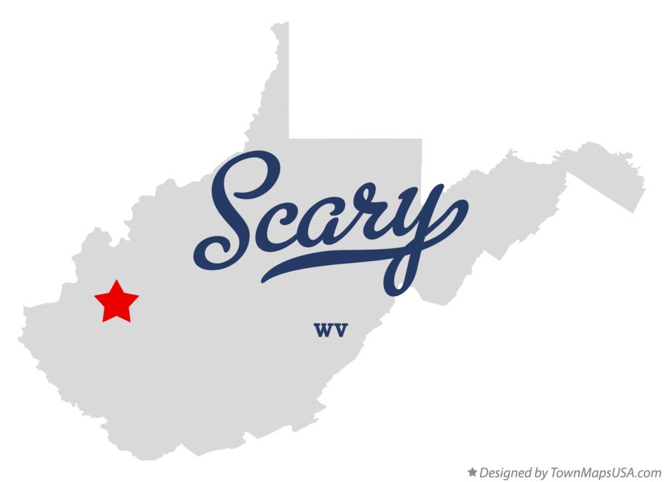 Map of Scary West Virginia WV