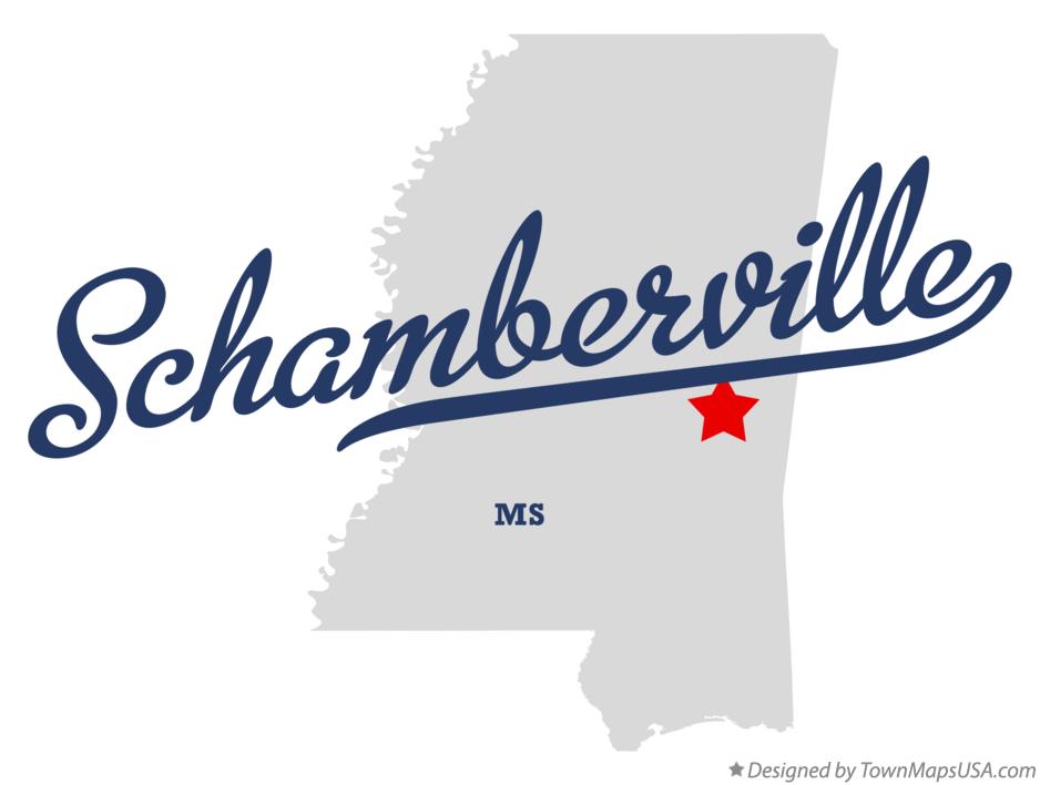 Map of Schamberville Mississippi MS