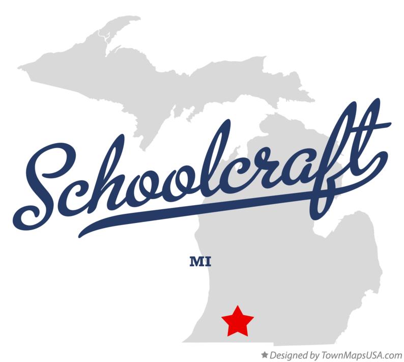 Map of Schoolcraft Michigan MI