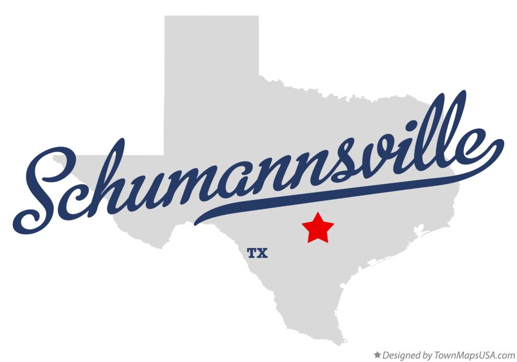 Map of Schumannsville Texas TX