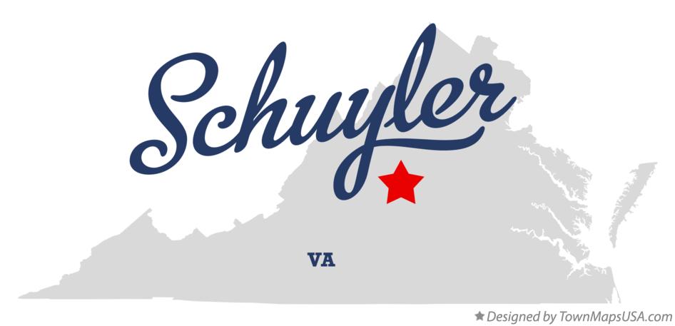 Map of Schuyler Virginia VA