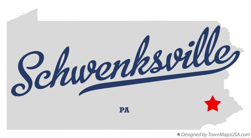 Map of Schwenksville Pennsylvania PA