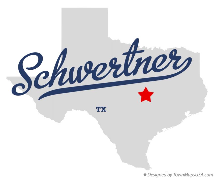Map of Schwertner Texas TX