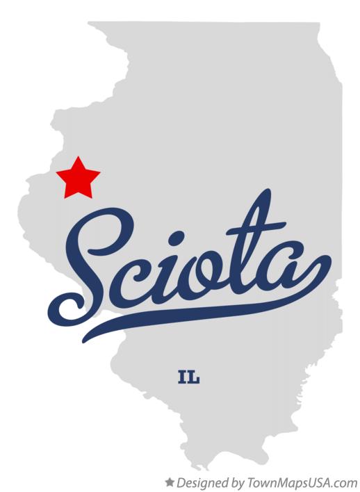 Map of Sciota Illinois IL