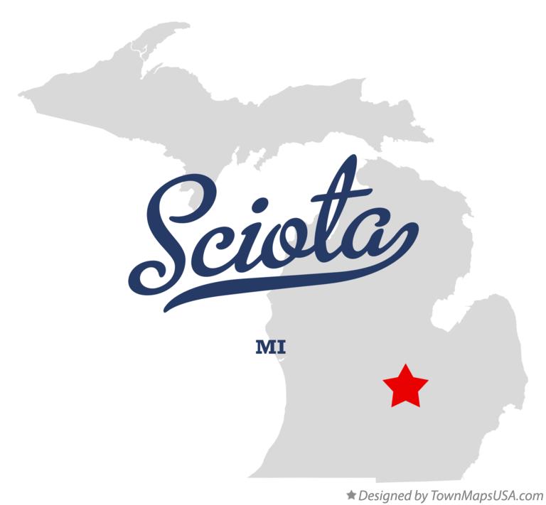 Map of Sciota Michigan MI