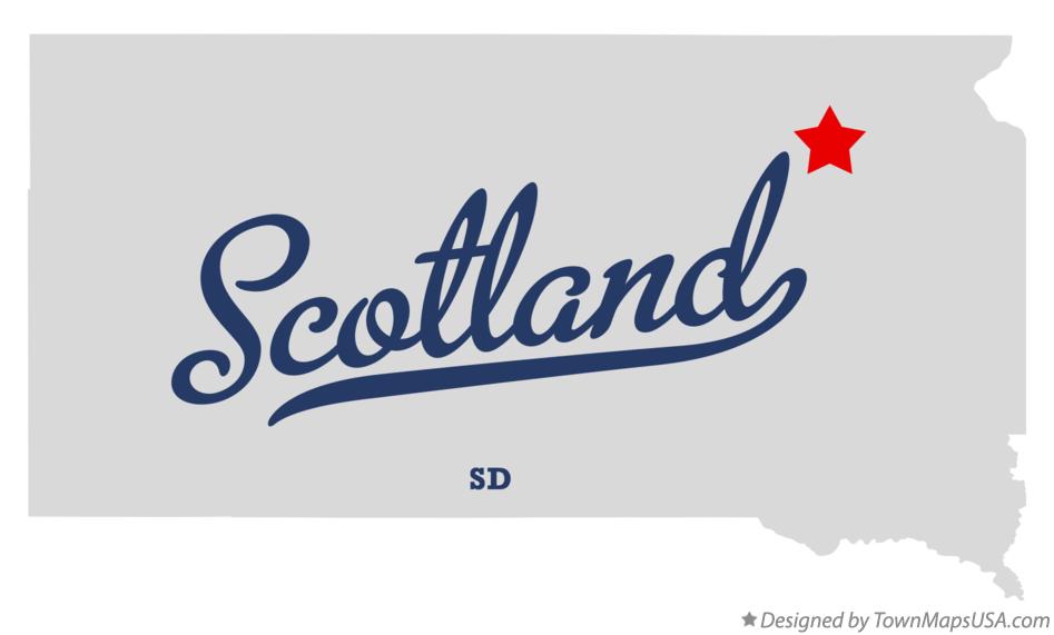 Map of Scotland South Dakota SD