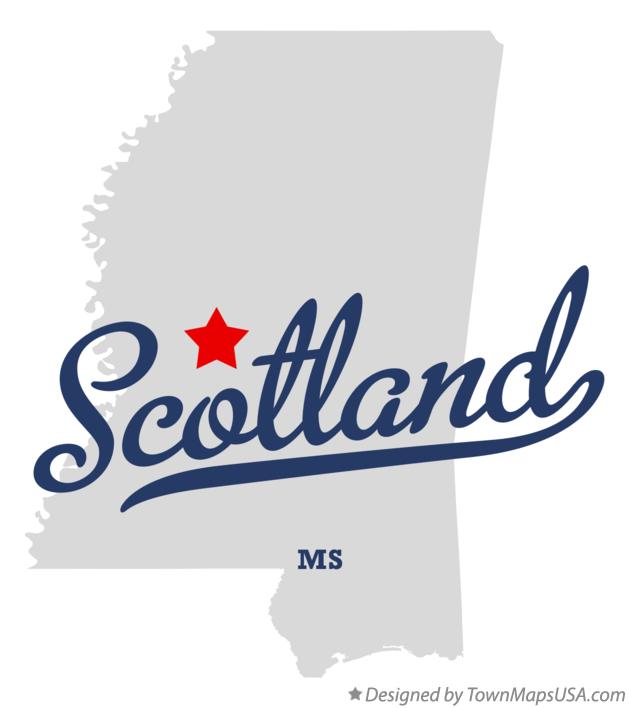 Map of Scotland Mississippi MS