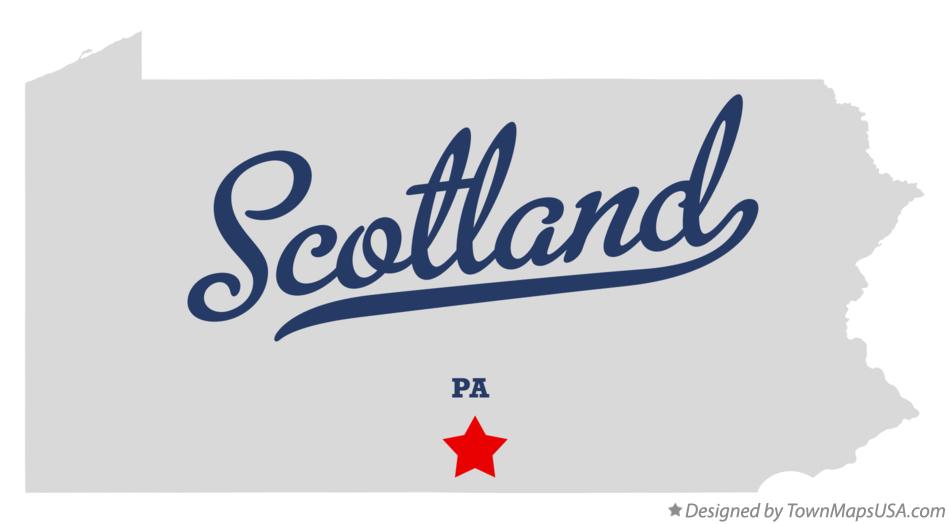 Map of Scotland Pennsylvania PA