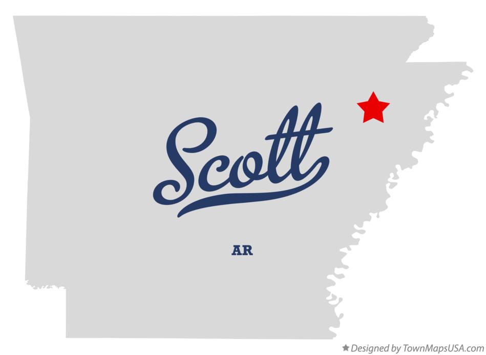 Map of Scott Arkansas AR