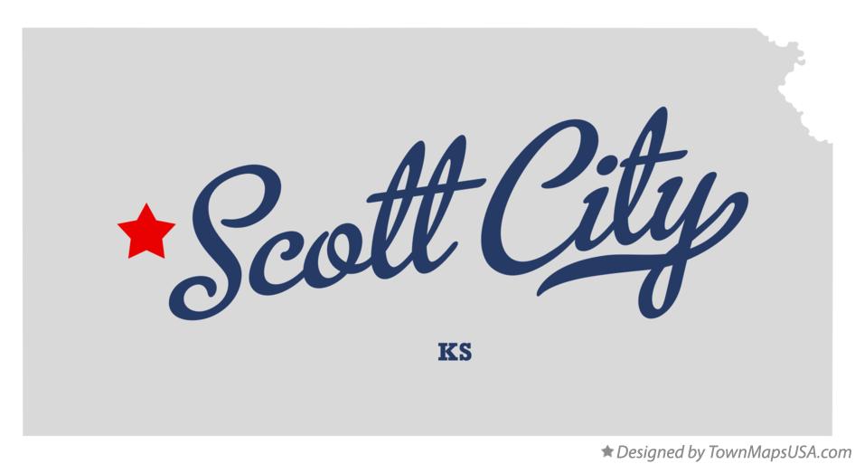 Map of Scott City Kansas KS
