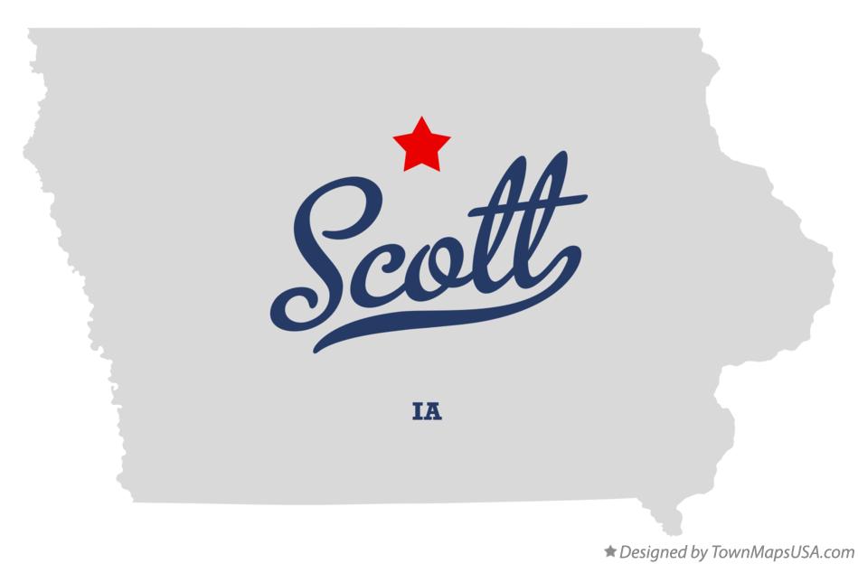 Map of Scott Iowa IA