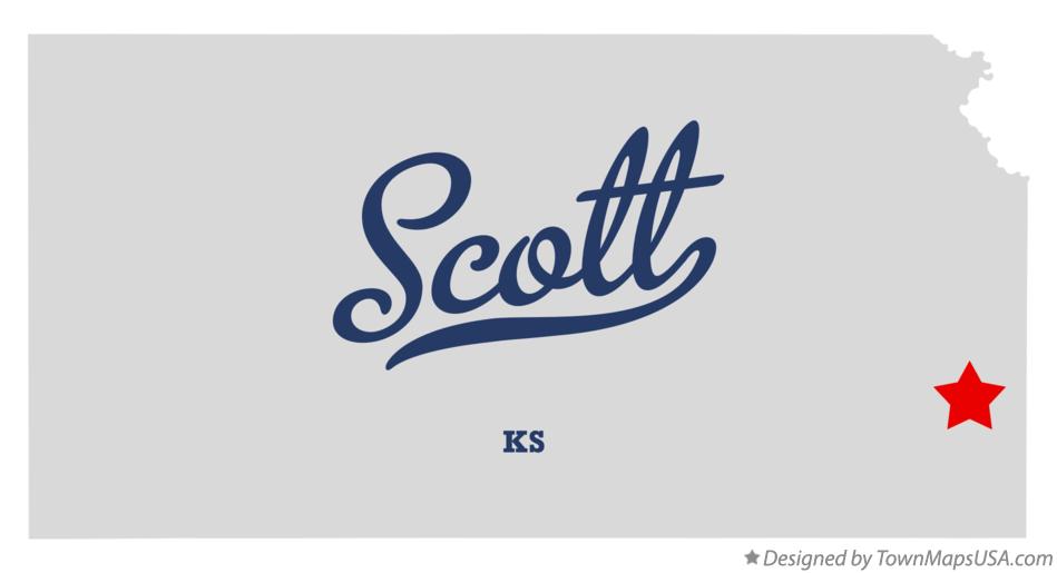 Map of Scott Kansas KS