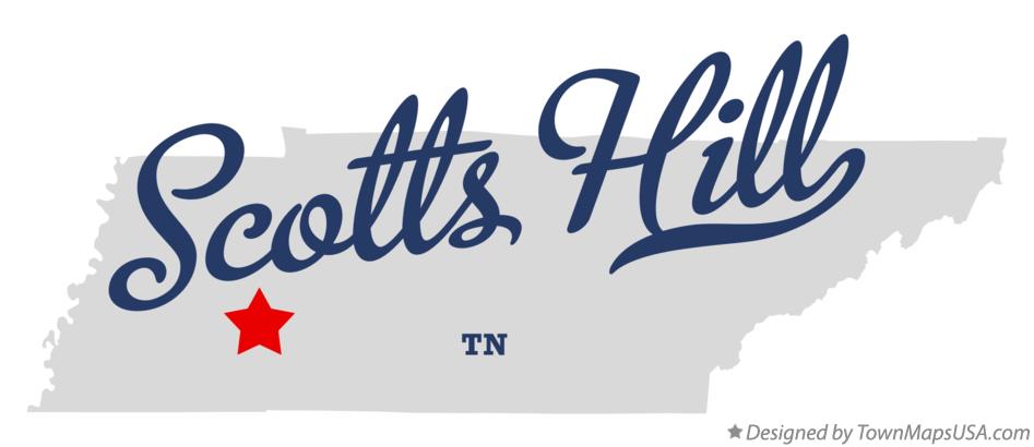 Map of Scotts Hill Tennessee TN