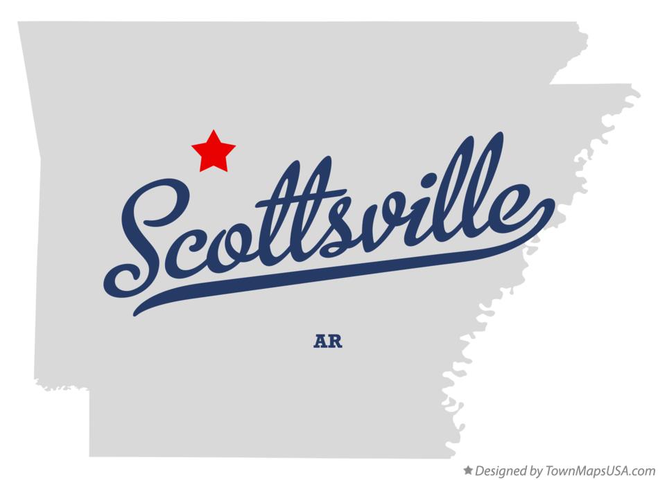 Map of Scottsville Arkansas AR