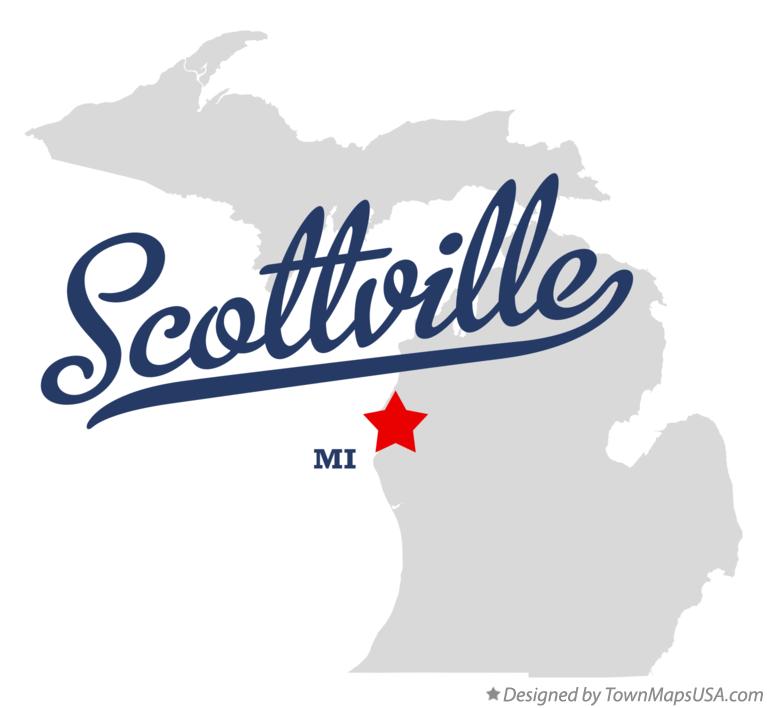 Map of Scottville Michigan MI