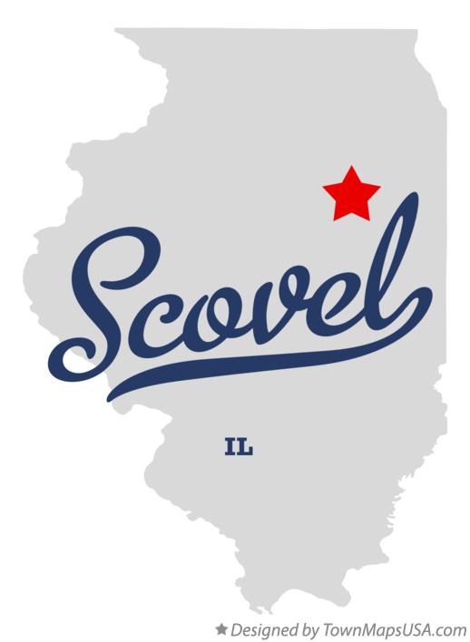 Map of Scovel Illinois IL