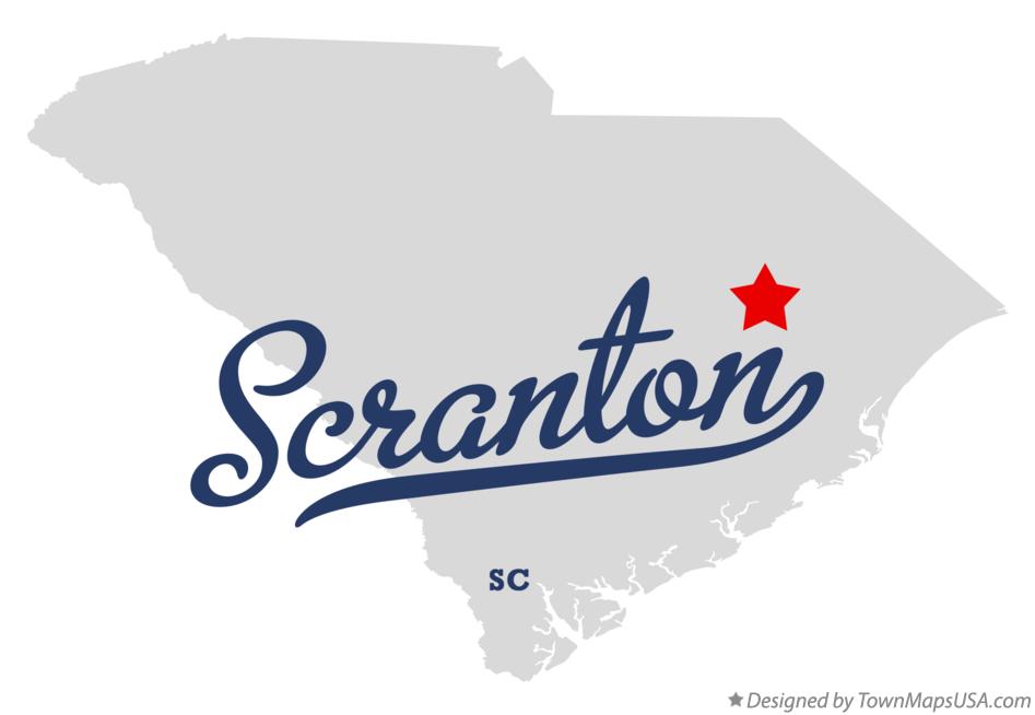 Map of Scranton South Carolina SC