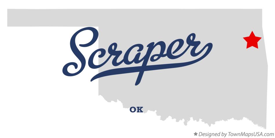 Map of Scraper Oklahoma OK