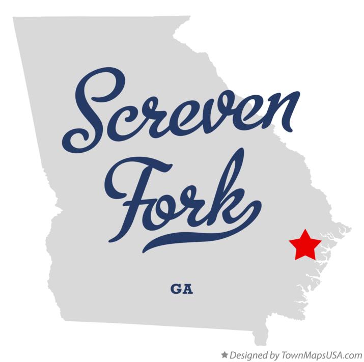 Map of Screven Fork Georgia GA