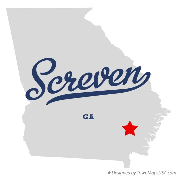 Map of Screven Georgia GA