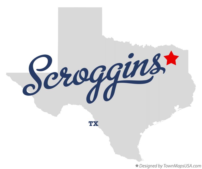 Map of Scroggins Texas TX