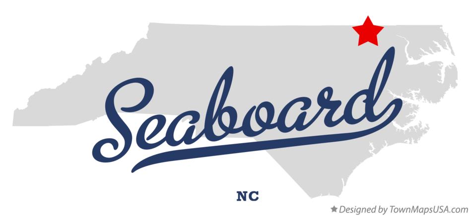 Map of Seaboard North Carolina NC