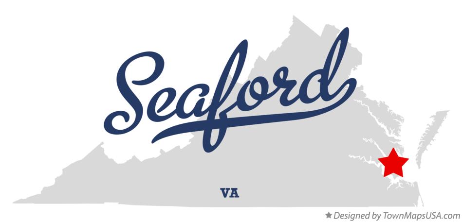 Map of Seaford Virginia VA