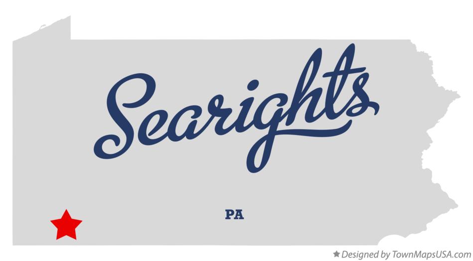 Map of Searights Pennsylvania PA