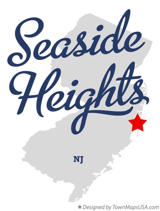Map of Seaside Heights New Jersey NJ