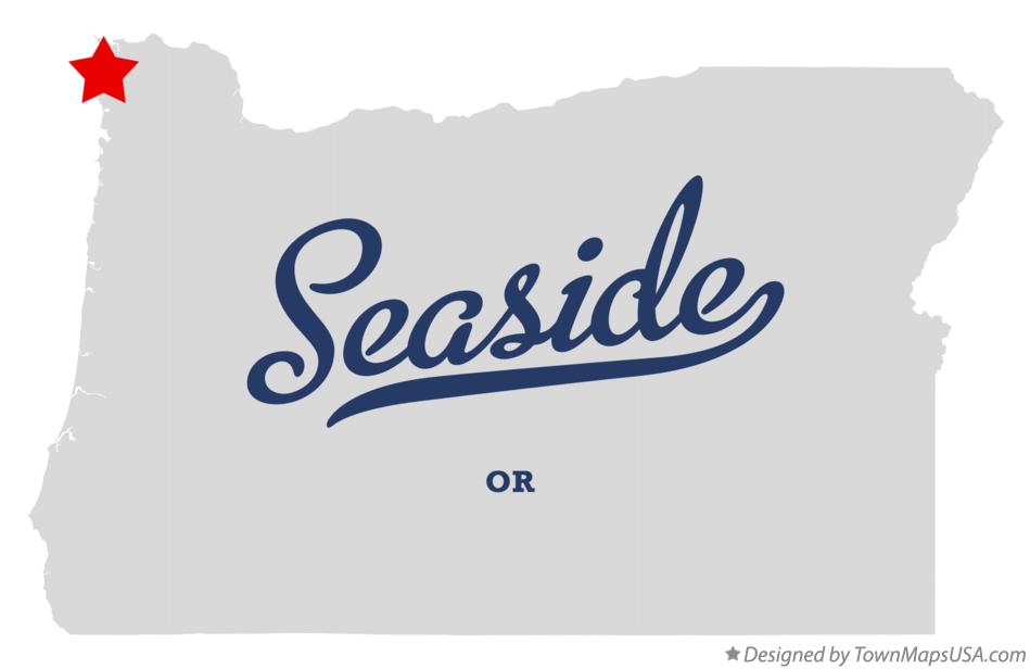 Map of Seaside Oregon OR