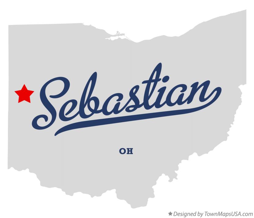 Map of Sebastian Ohio OH