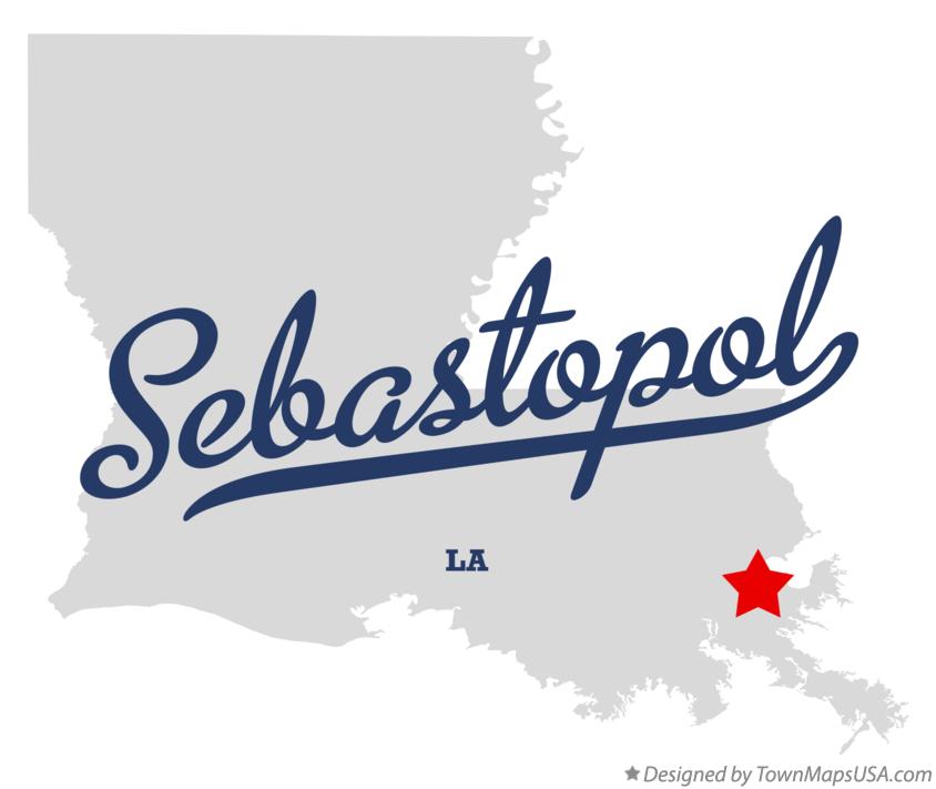 Map of Sebastopol Louisiana LA