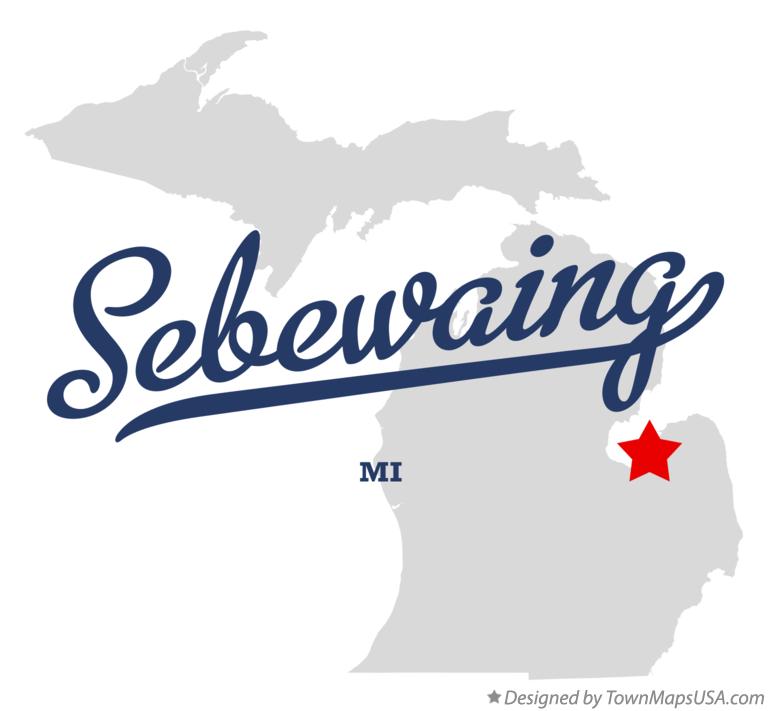 Map of Sebewaing Michigan MI