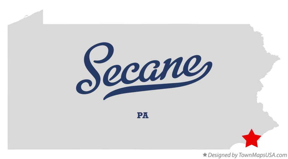 Map of Secane Pennsylvania PA
