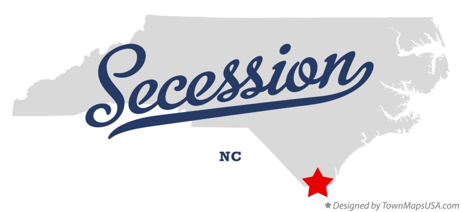 Map of Secession North Carolina NC