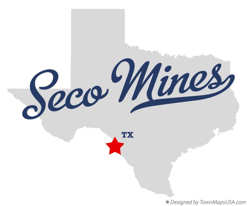 Map of Seco Mines Texas TX