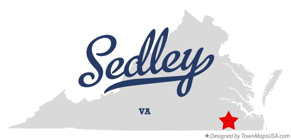 Map of Sedley Virginia VA