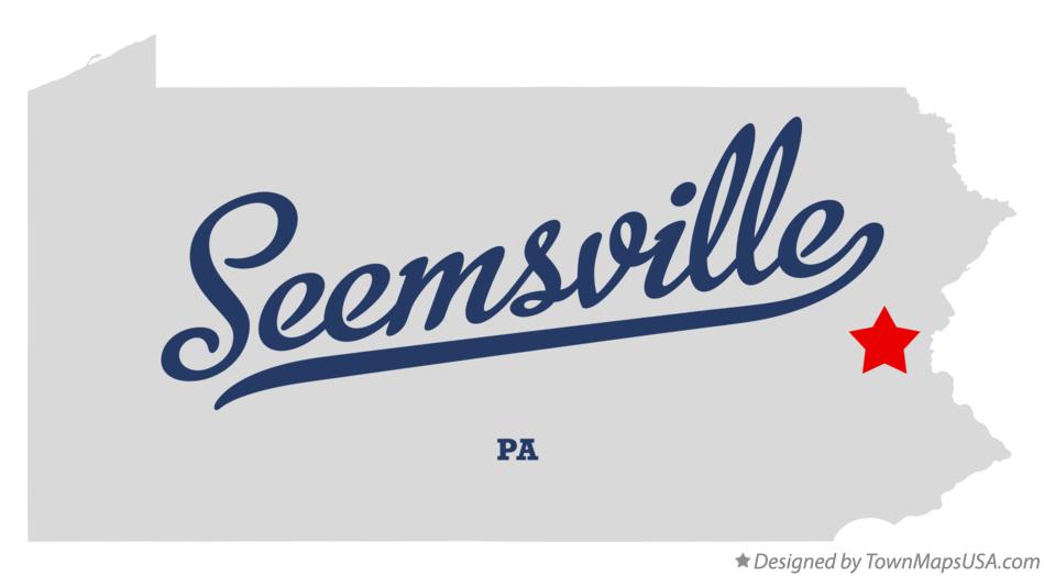Map of Seemsville Pennsylvania PA