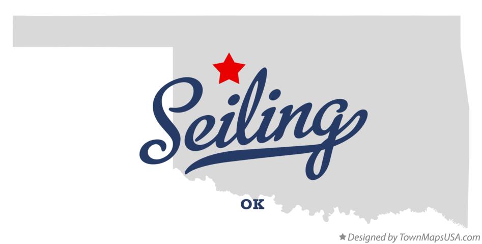 Map of Seiling Oklahoma OK