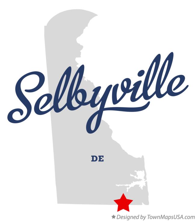 Map of Selbyville Delaware DE