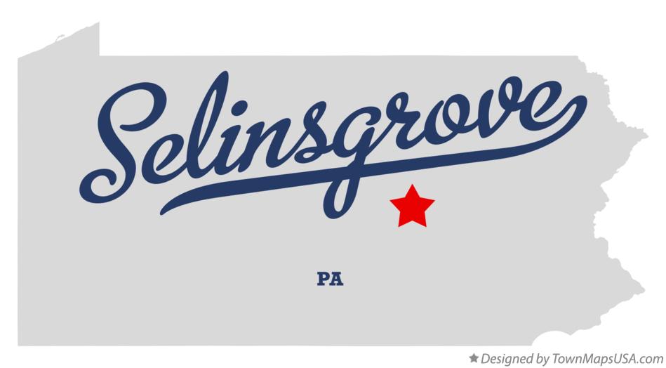 Map of Selinsgrove Pennsylvania PA