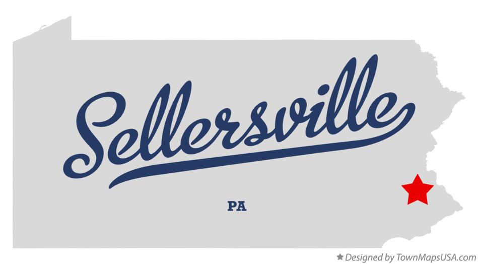 Map of Sellersville Pennsylvania PA